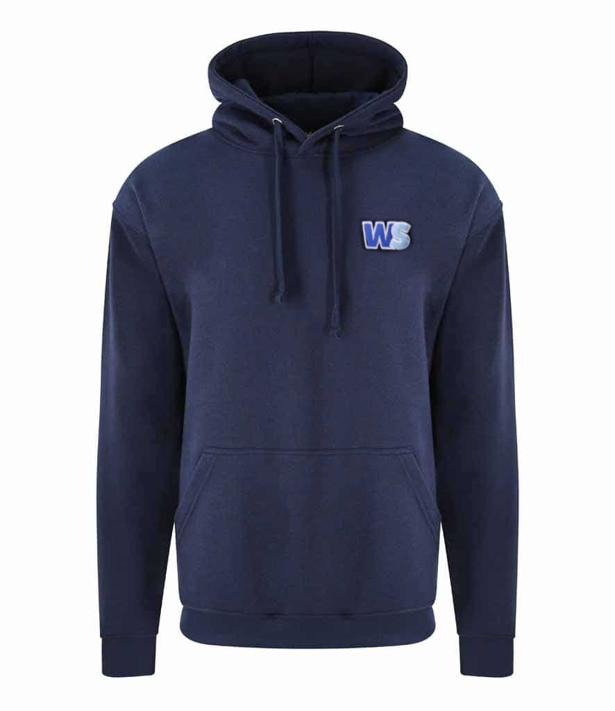 WS Navy Pullover Hoodie with embroidered logo